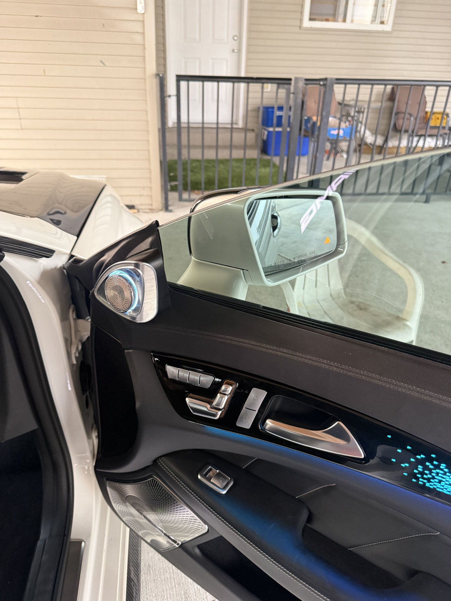 Mercedes Burmester speaker and ambient lighting